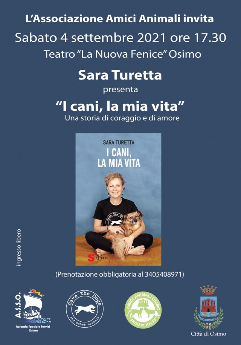 “I cani, la mia vita”, Sara Turetta presenta il suo libro