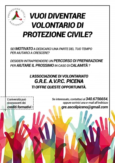 L&#039;associazione Gre Avpc Picena  di Ascoli inserisce nuovi volontari