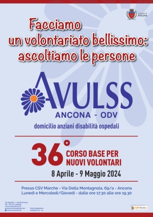 Avulss Ancona organizza un nuovo corso base per Volontari