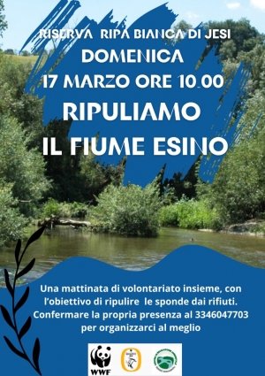 Ripuliamo il fiume Esino, una mattinata di volontariato ambientale