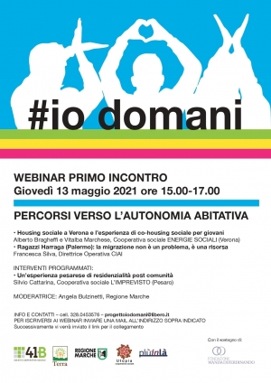 “#IoDomani.Percorsi verso l’autonomia abitativa”, il webinar