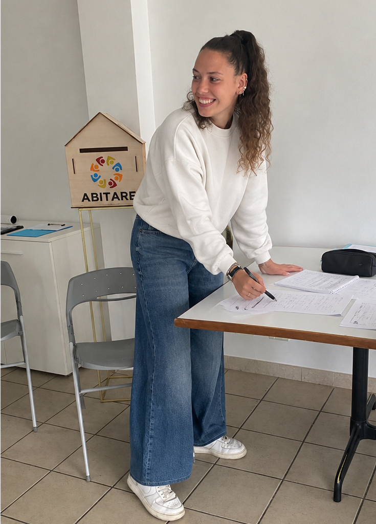 Sofia Giannini durante un'attività dell'associazione
