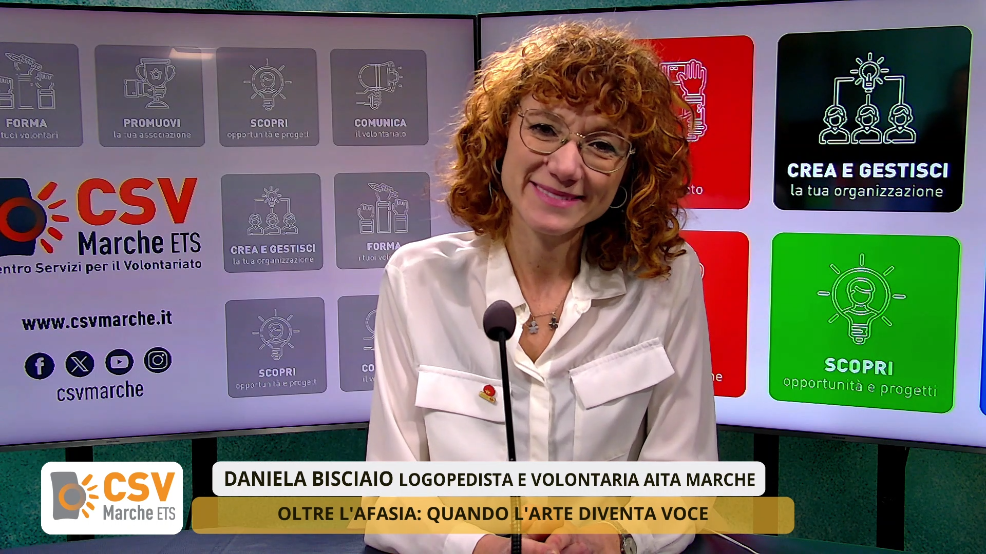 Daniela Bisciaio nello studio tv