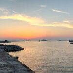 tramonto sull'adriatico dal porto antico di Ancona
