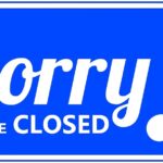 banner grafico con la scritta Sorry we are closed!