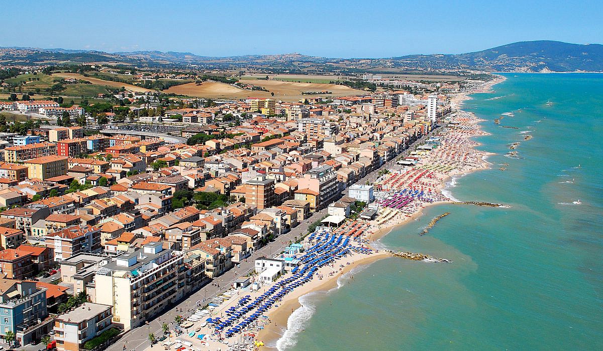 la città di Porto Recanati vista dall'alto
