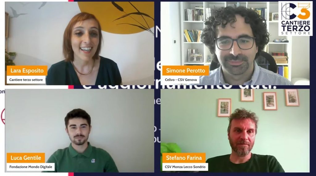 Quattro persone in videoconferenza