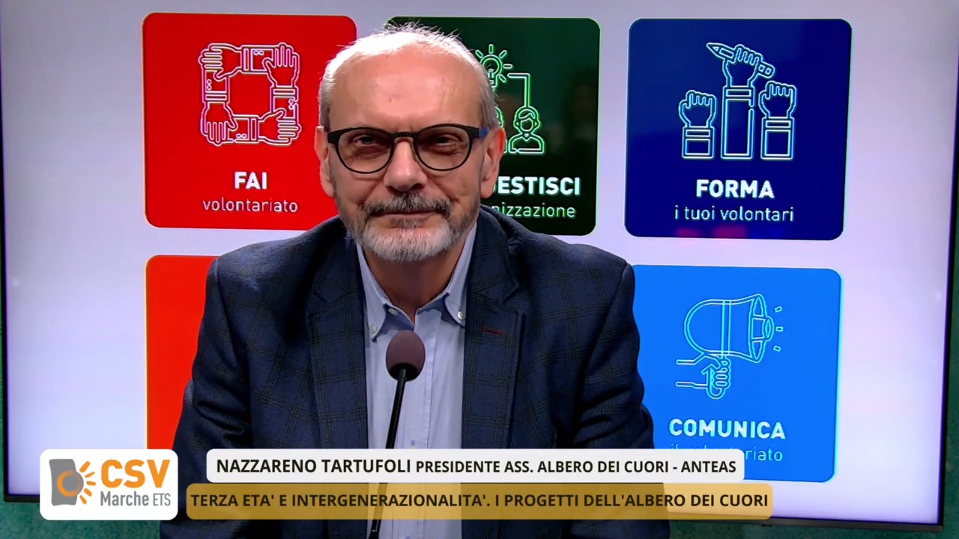 Nazareno Tartufoli nello studio tv