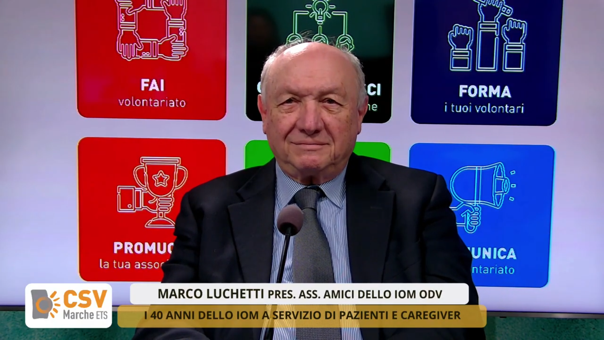 il presidente dell'associazione negli studi di èTV davanti al microfono