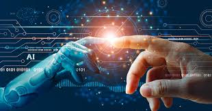 Un'immagine dell'intelligenza artificiale con due mani che si toccano
