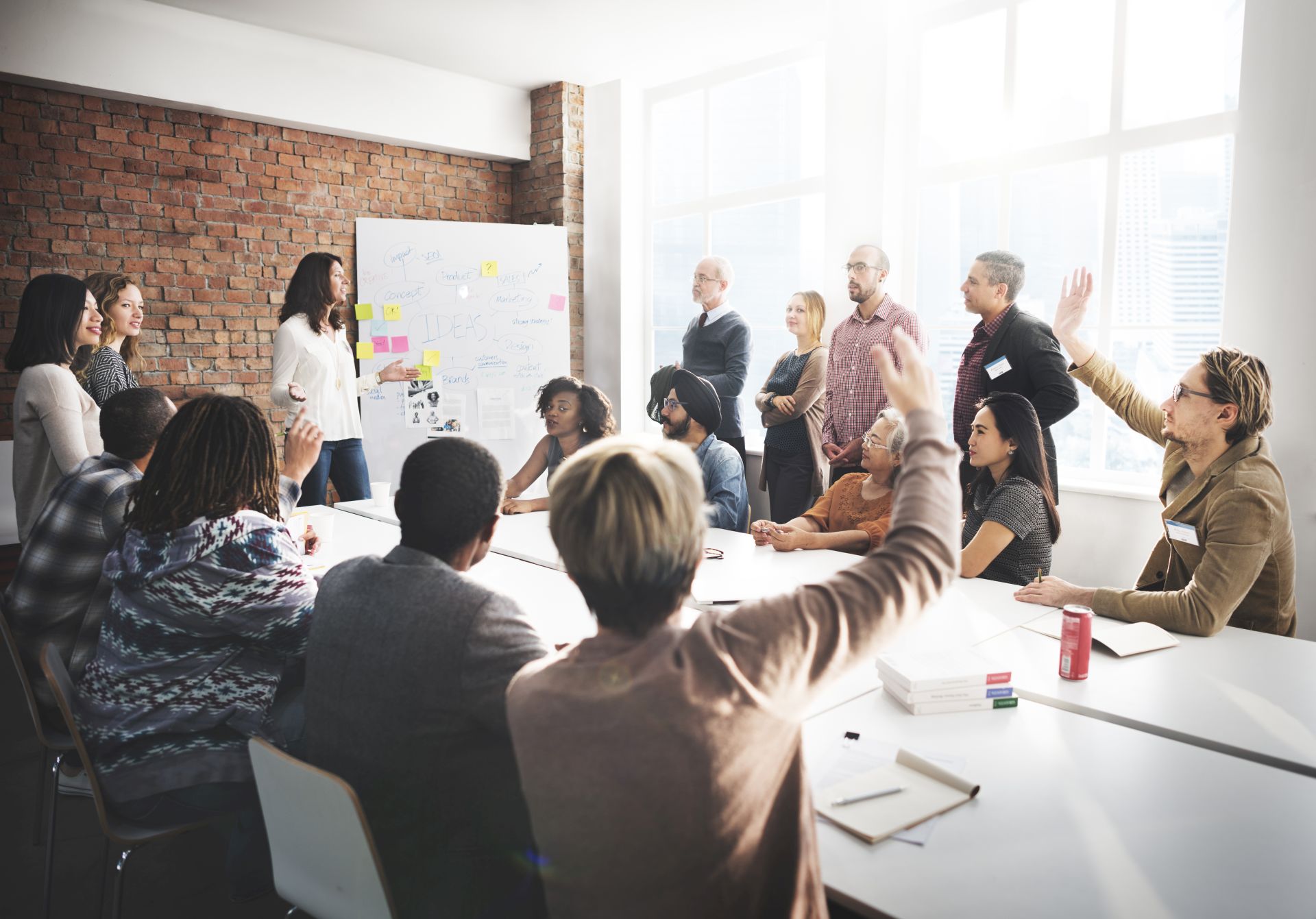 Gruppo che fa formazione in un'aula